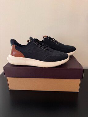 250749 Amherst Men's Shoes Size 7.5 M Navy Knit Lace Up Johnston & Murphy